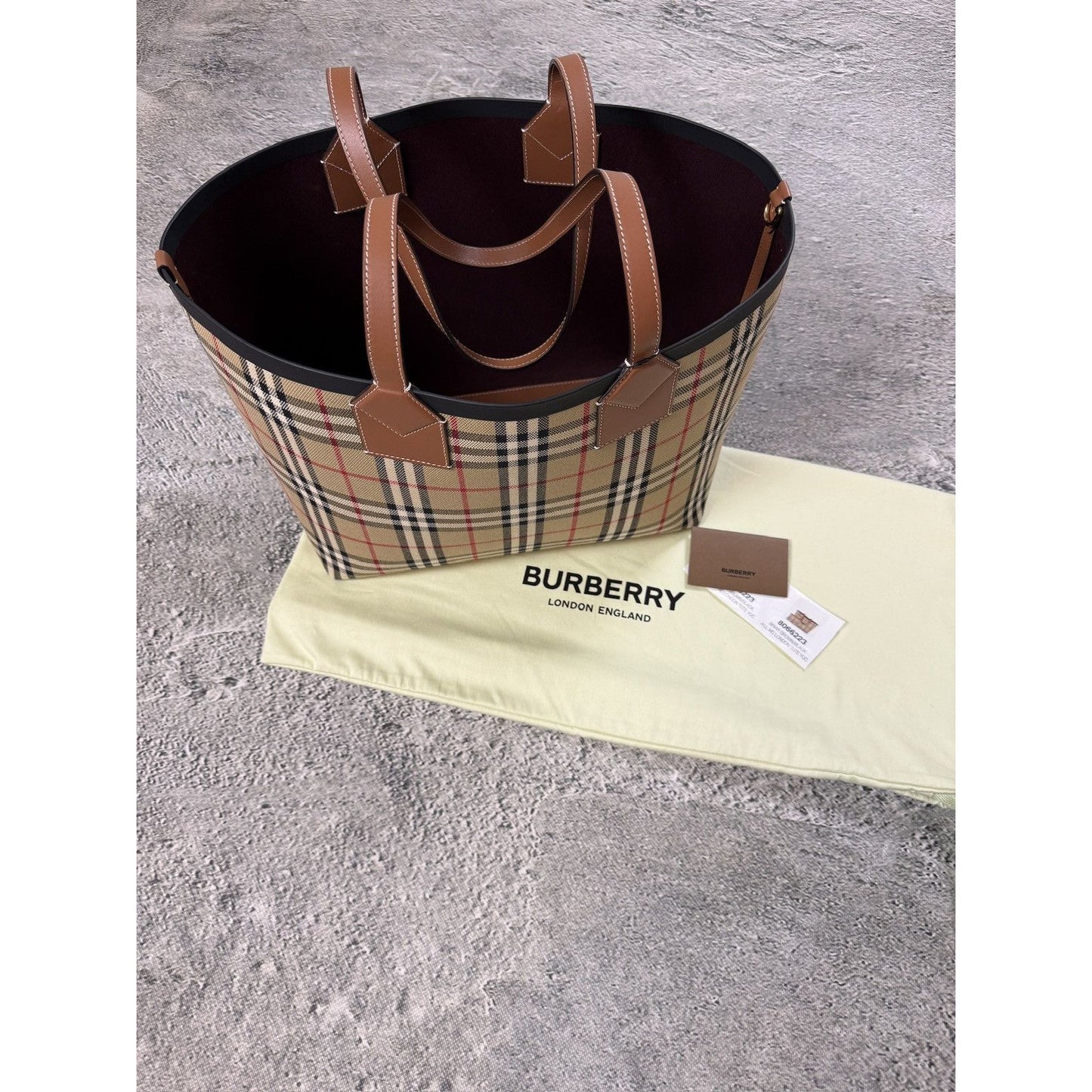 Burberry Medium London Nova Check Hand Tote Bag