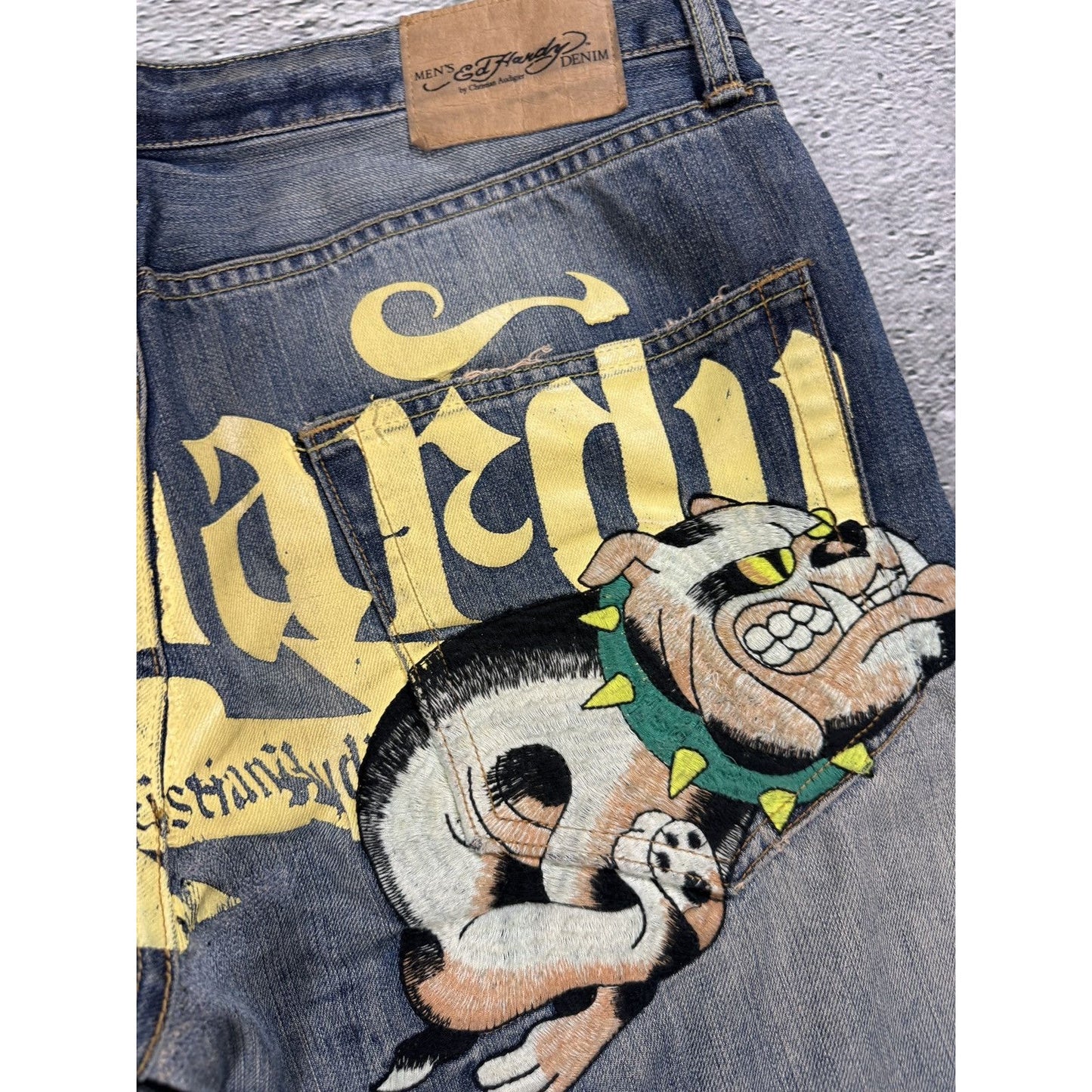 Ed Hardy Christian Audigier vintage jeans big logo pants