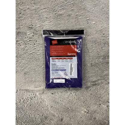 Supreme Hanes T-shirt Purple 2 pack 2021