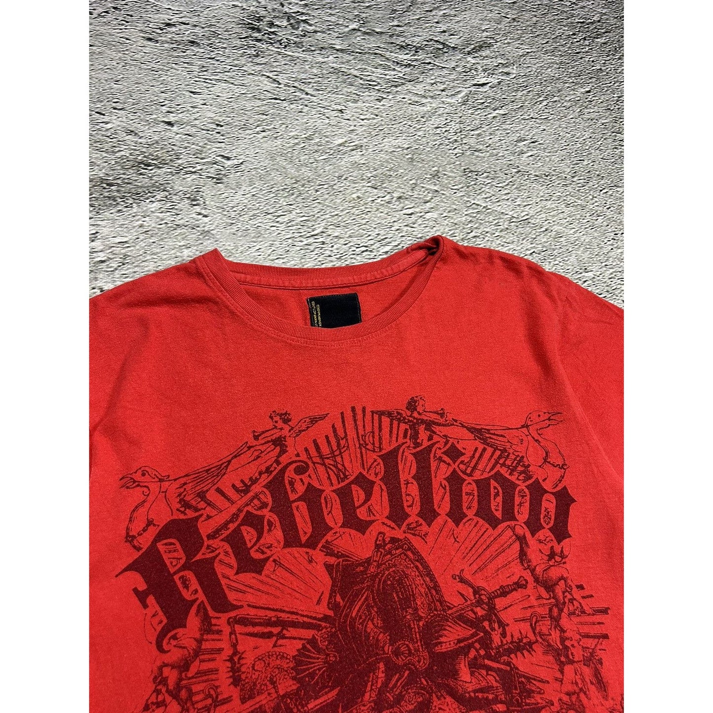 Y2K Affliction style Big Print Drip Red T-shirt Rebellion