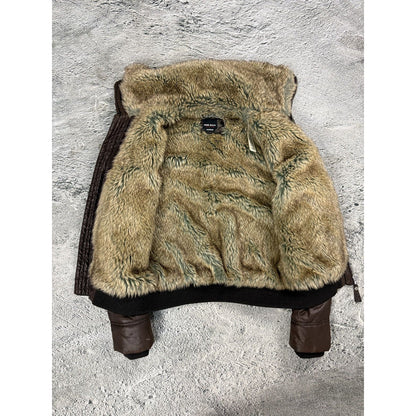Miss Sixty fur jacket y2k vintage bomber brown padded