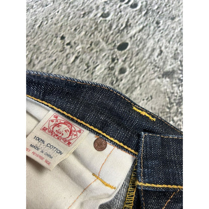 Evisu vintage jeans dark navy white seagulls selvedge denim