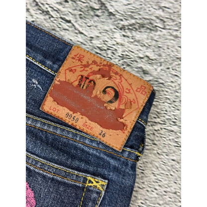 Evisu jeans daicock big logo vintage pink washed