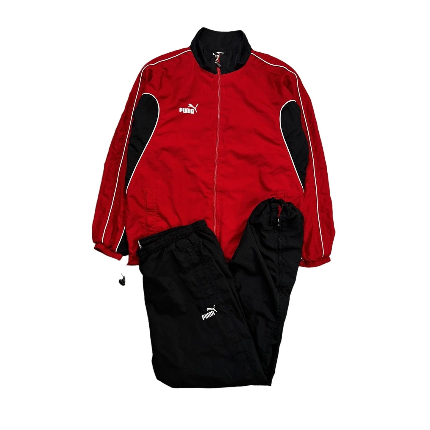 Puma tracksuit pants jacket vintage red black Y2K drill