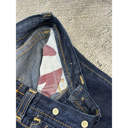 True Religion blue jeans thick stitching baggy Y2K