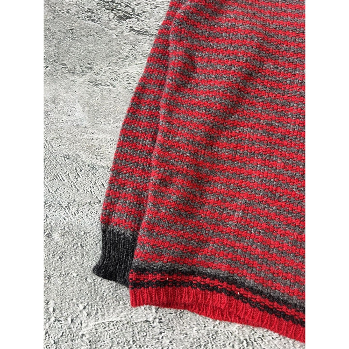 Prada sweater alpaca wool striped red grey