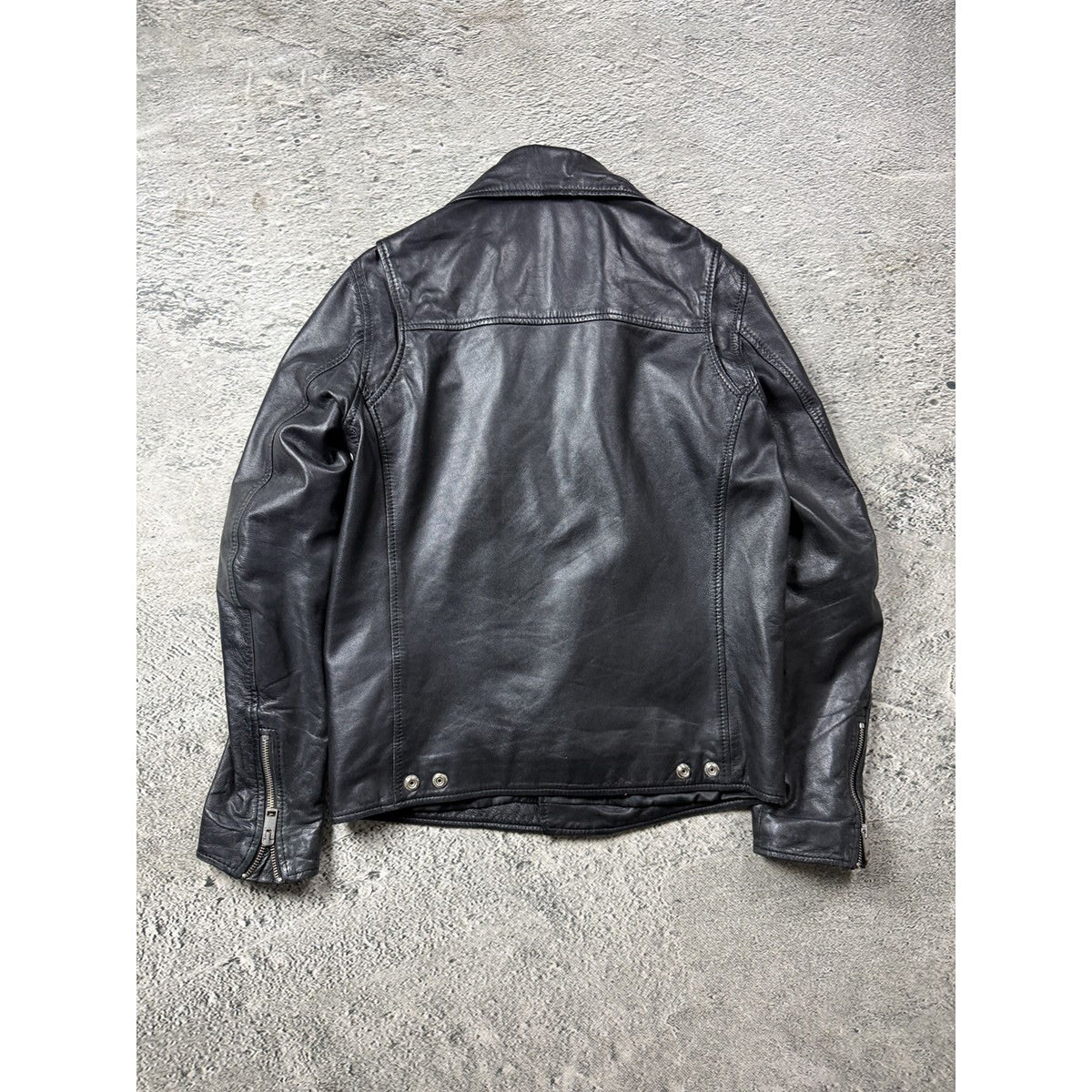 Diesel Vintage Leather biker polish black Jacket Avant Garde