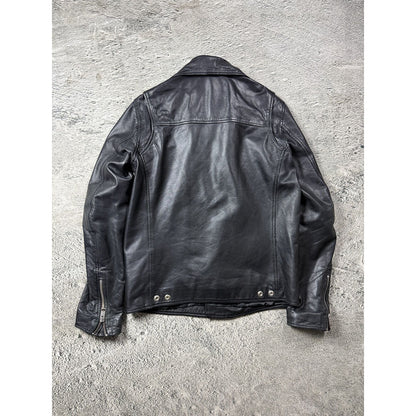 Diesel Vintage Leather biker polish black Jacket Avant Garde