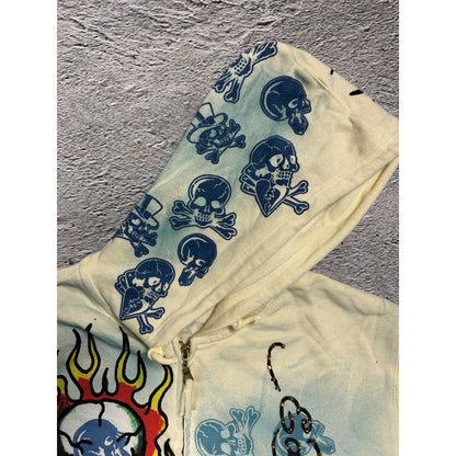Ed Hardy zip hoodie yellow vintage Y2K Christian Audigier