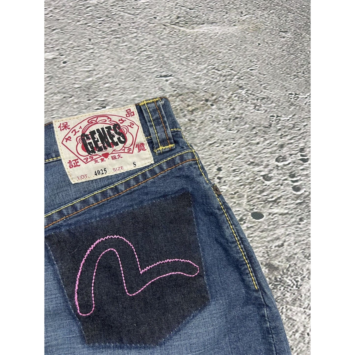Evisu skirt mini vintage denim red seagulls Y2K