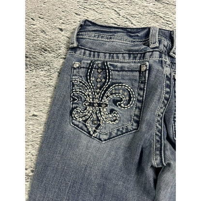 Miss Me flared bootcut white stitching denim vintage y2k