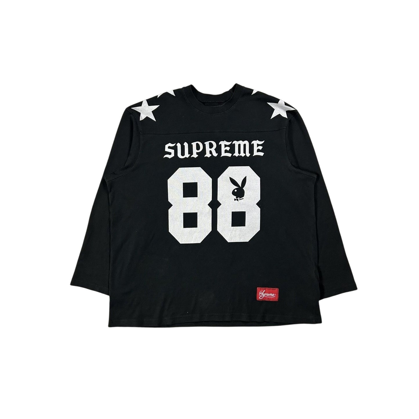 Supreme x Playboy SS26 black Crewneck Football Top