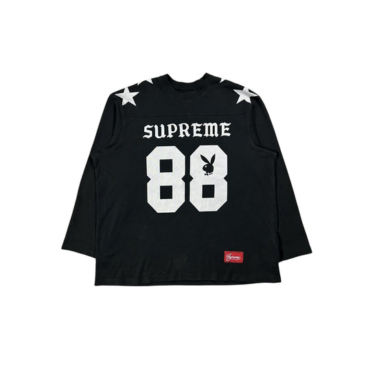 Supreme x Playboy SS26 black Crewneck Football Top