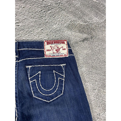 True Religion jeans flared vintage denim pants navy blue