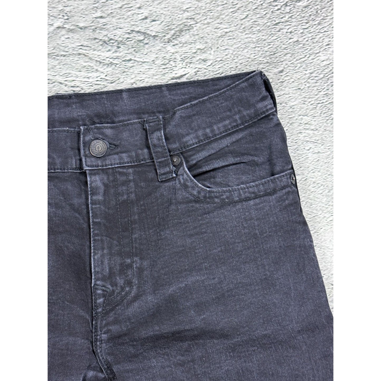 True Religion black jeans white horseshoe logo Y2K Rocco