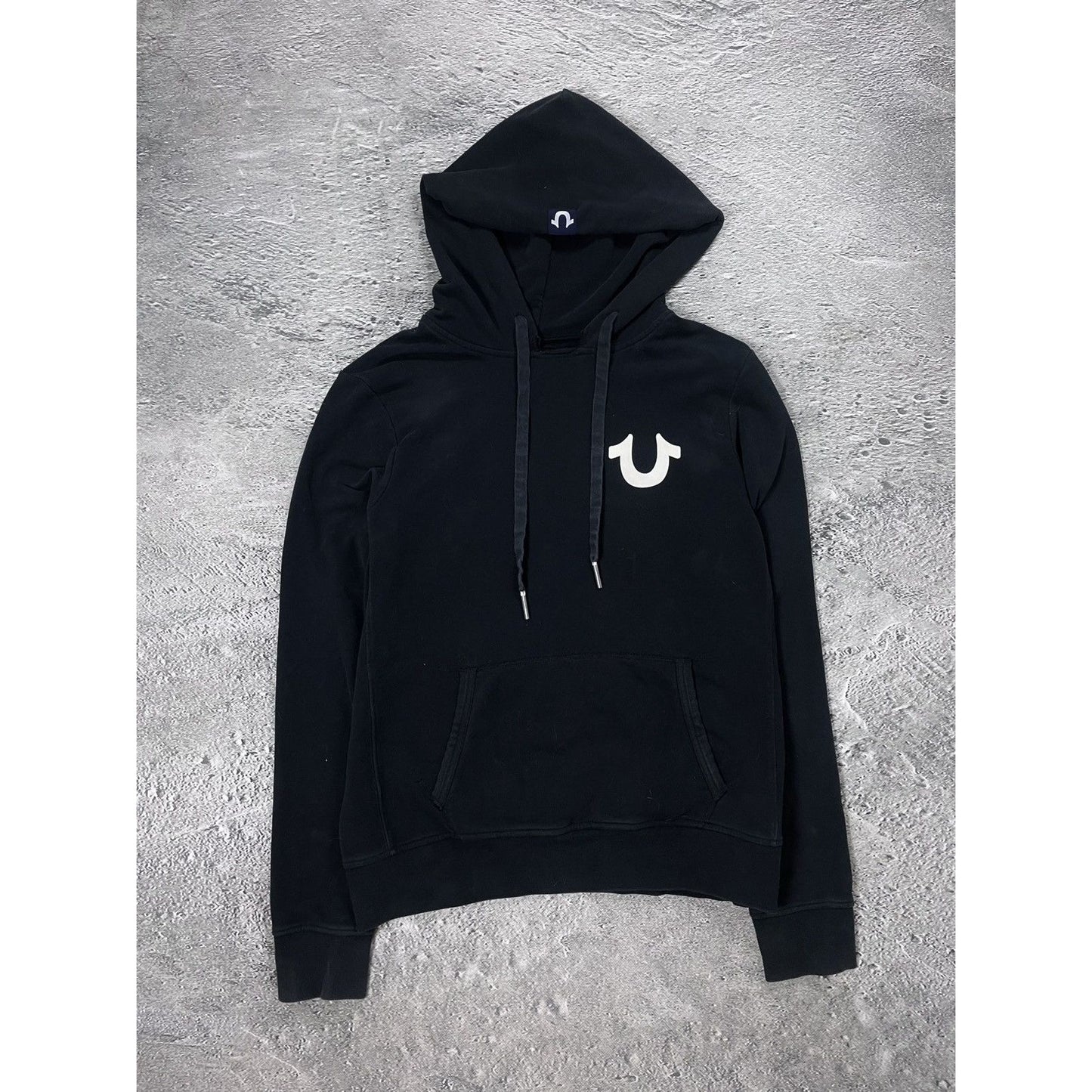 True Religion vintage black hoodie big logo Y2K horseshoe