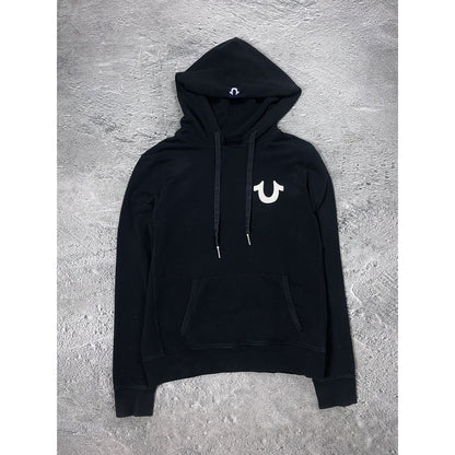 True Religion vintage black hoodie big logo Y2K horseshoe