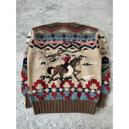 Polo Ralph Lauren Cowboy sweater hand knit 80s rare archival