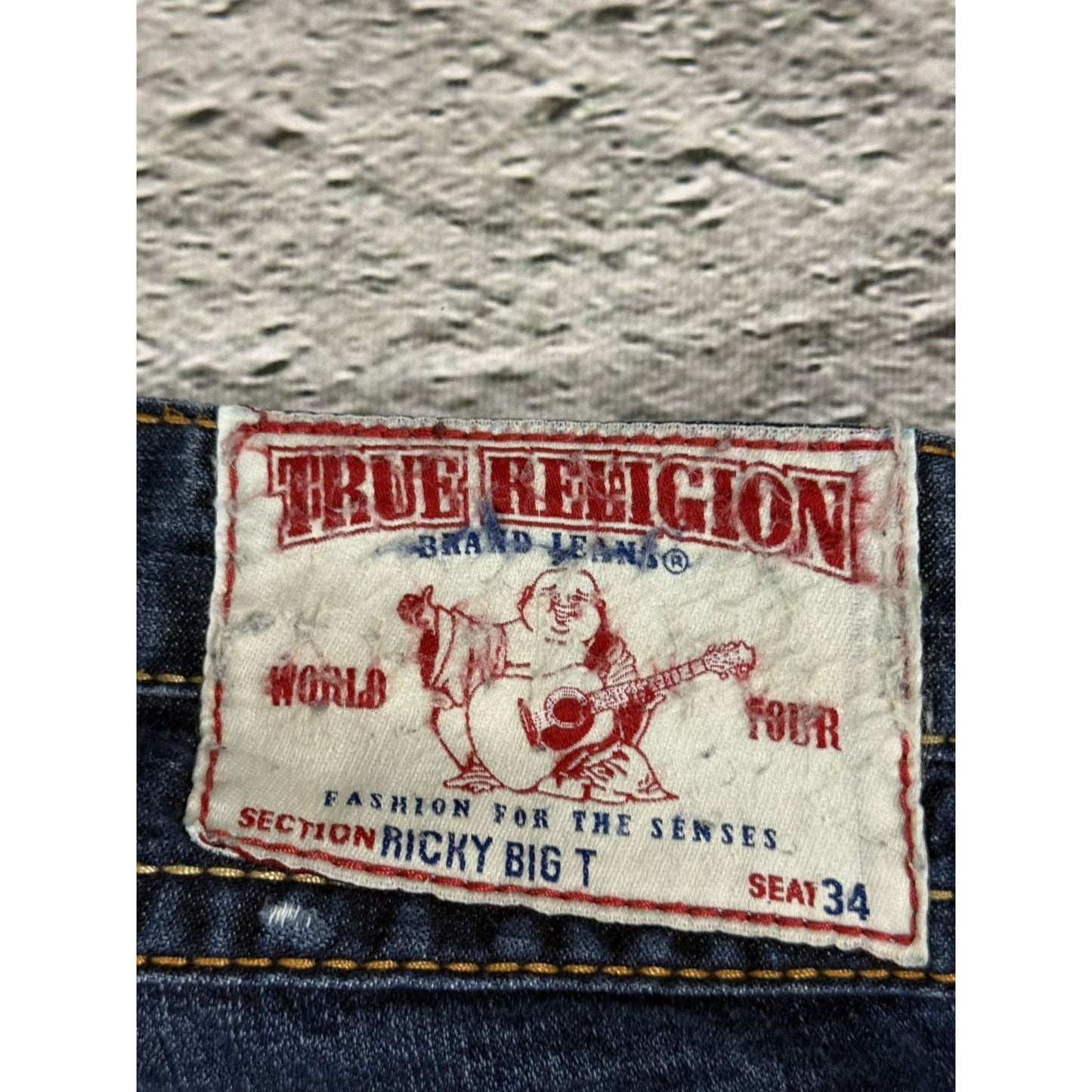 True Religion jeans vintage Ricky denim pants blue big logo