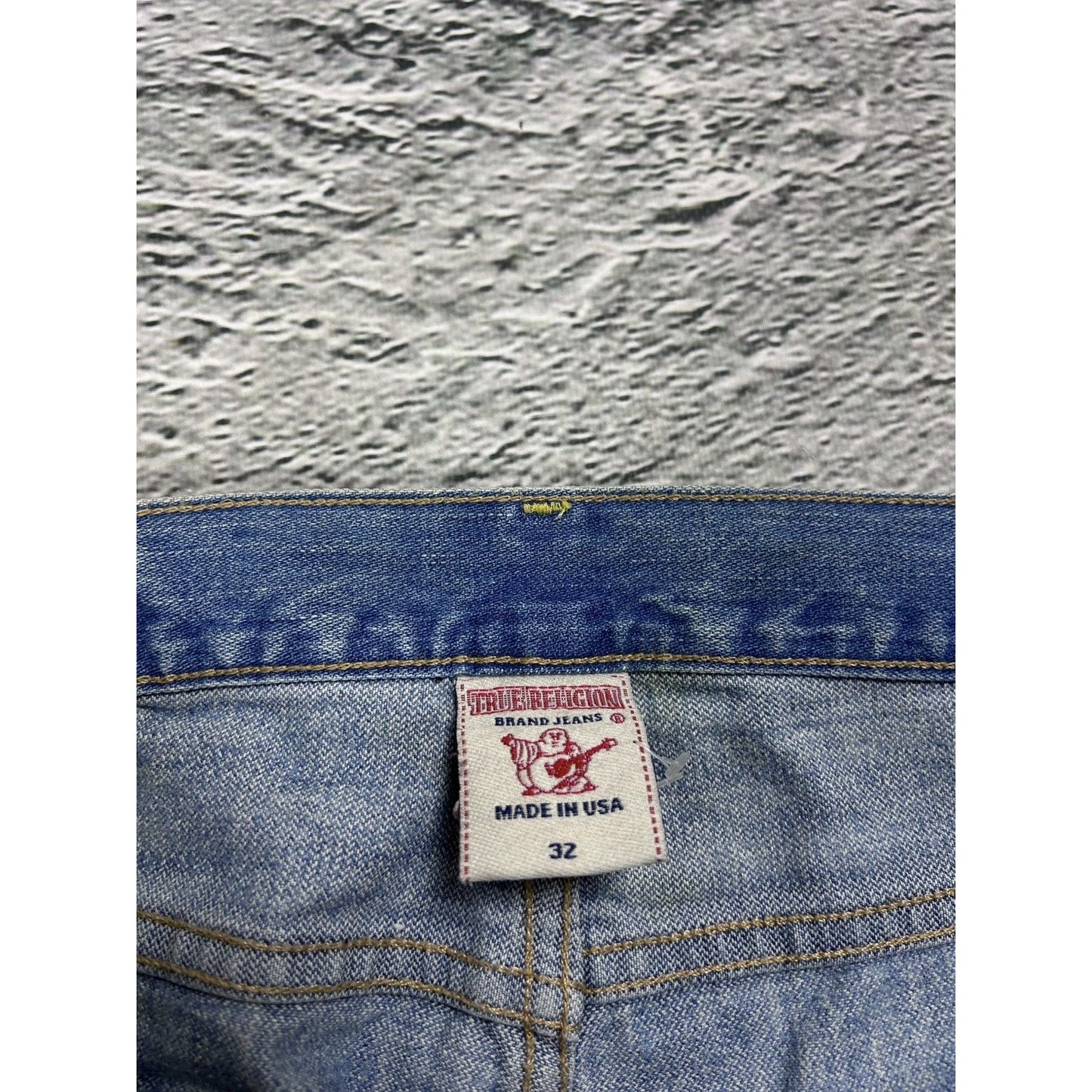 True Religion Rocco jeans vintage denim pants slim baby blue