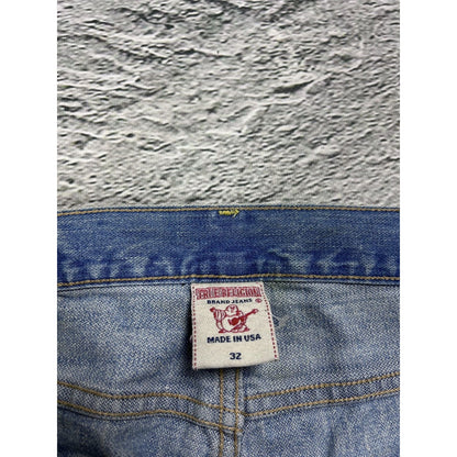 True Religion Rocco jeans vintage denim pants slim baby blue