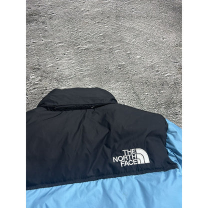 The North Face nuptse 700 baby blue black down puffer jacket