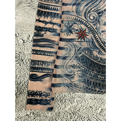 Jean Paul Gaultier Lindex Tattoo Mesh Top longsleeve blouse
