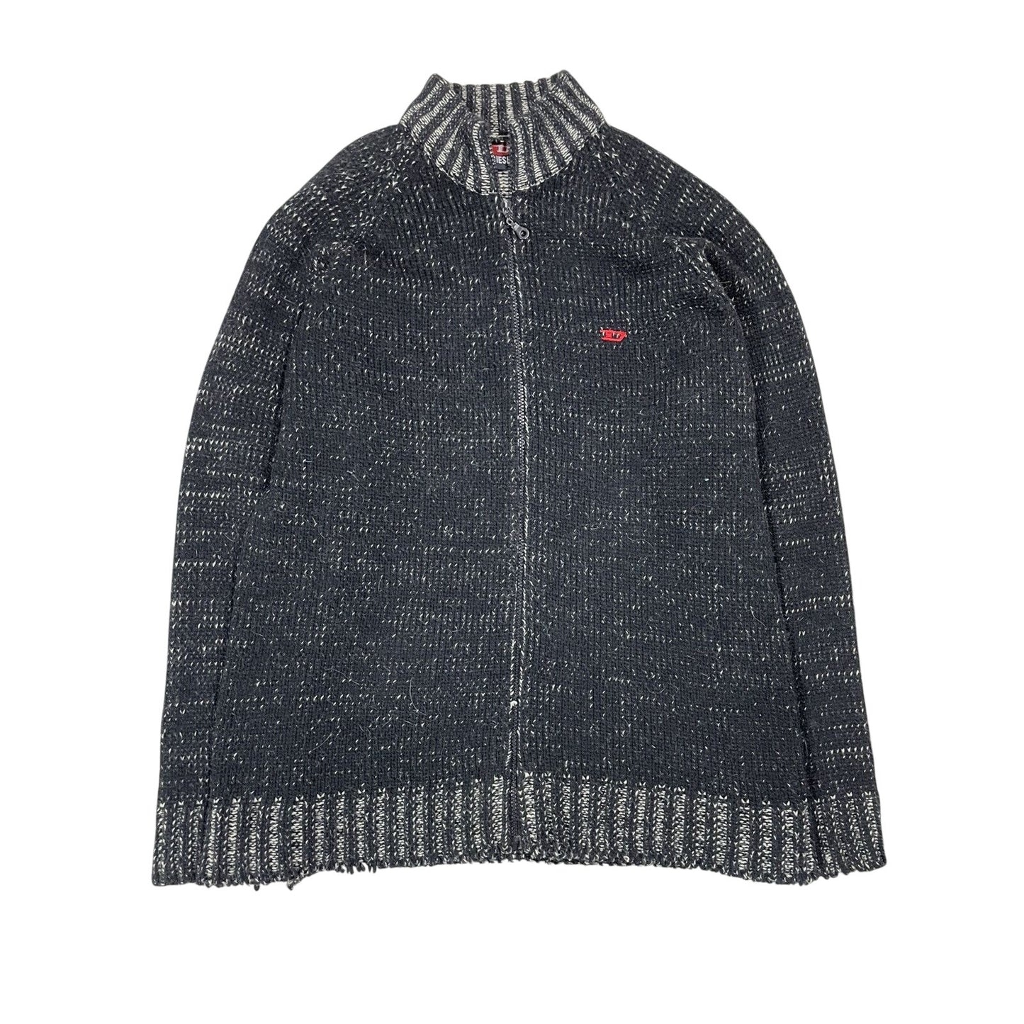 Diesel zip sweater black vintage black white grey