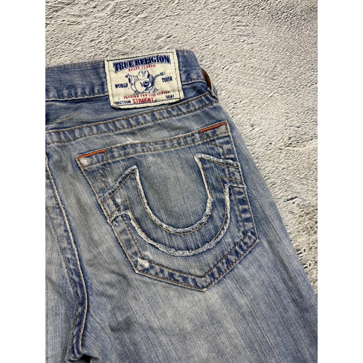 True Religion jeans vintage denim pants blue distressed