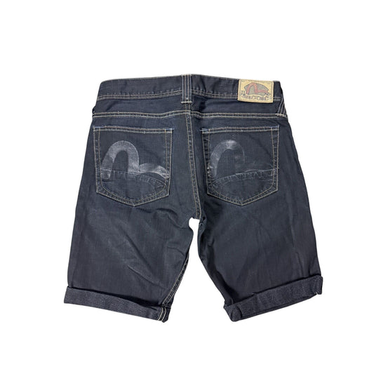 Evisu x Puma jorts black gray shorts raw denim seagulls