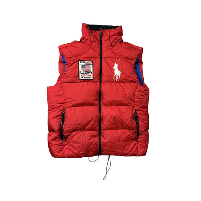 Chief Keef Polo Ralph Lauren vintage puffer vest Red USA