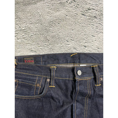 Evisu jeans red logo selvedge navy denim vintage