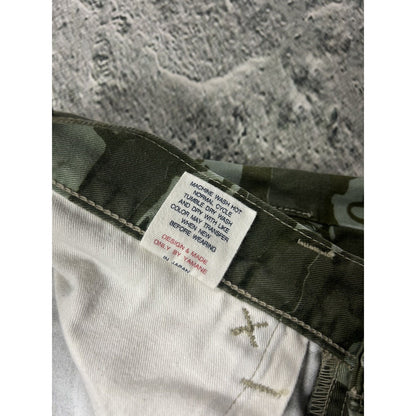 Evisu camo jorts white seagulls green made in Japan