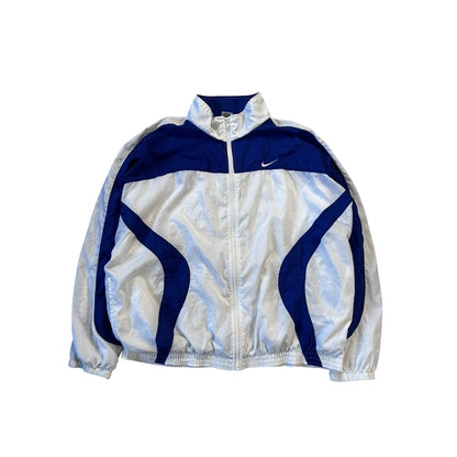 Nike track jacket nylon white blue vintage 90s