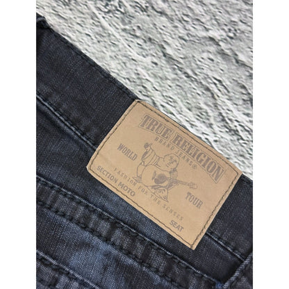True Religion jeans biker black vintage washed