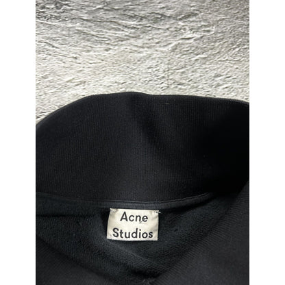 Acne Studios black sweatshirt Fuji preppy paw15 halfzip