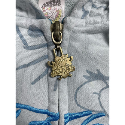 Ed Hardy zip hoodie baby blue vintage Y2K Christian Audigier