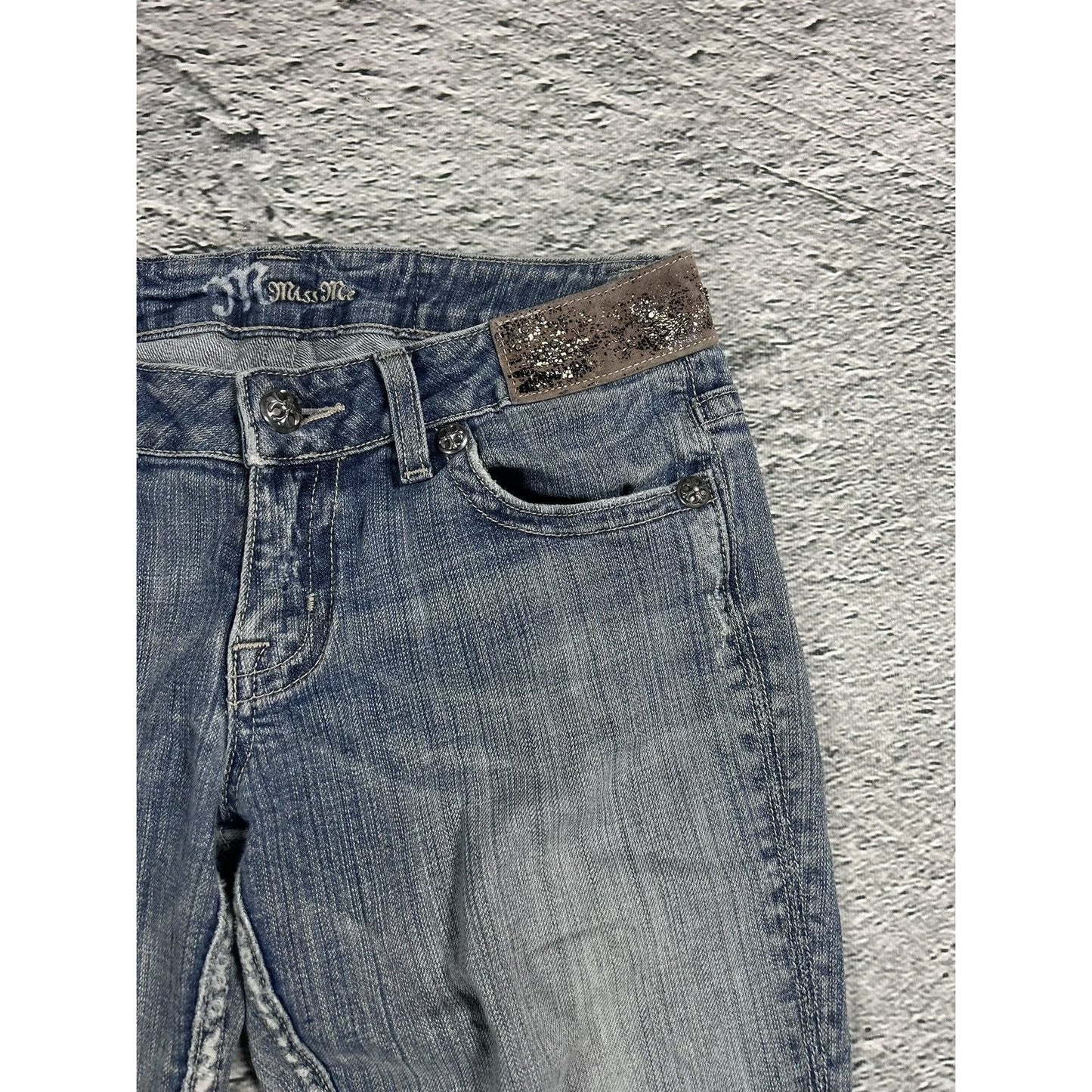 Miss Me flared bootcut white stitching denim vintage y2k