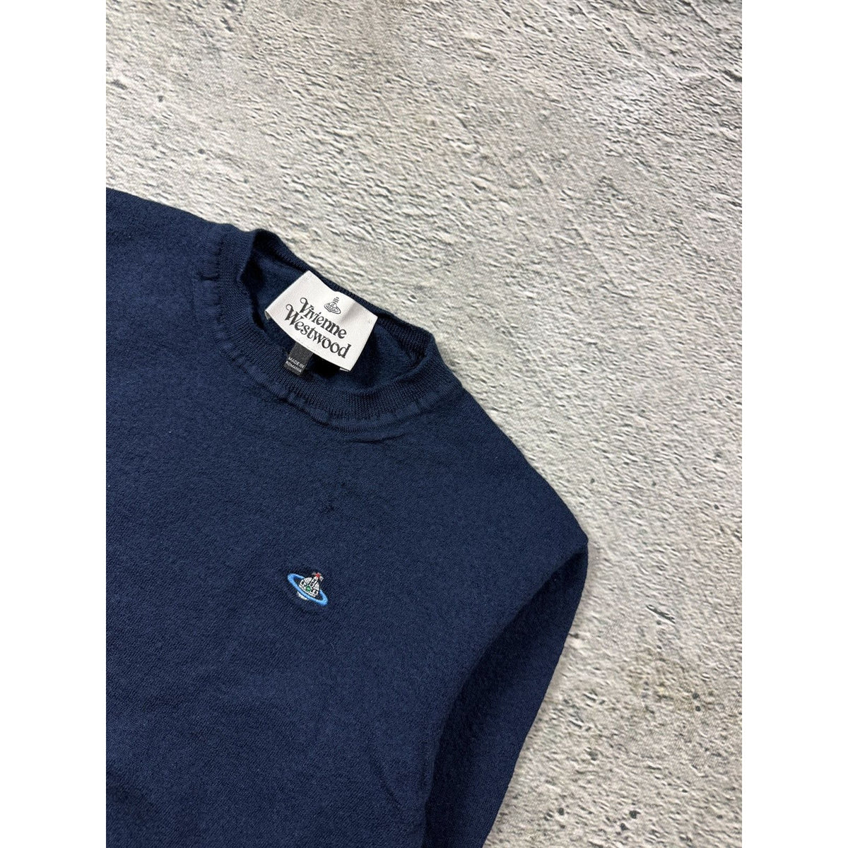 Vivienne Westwood knit small orb logo navy lana wool