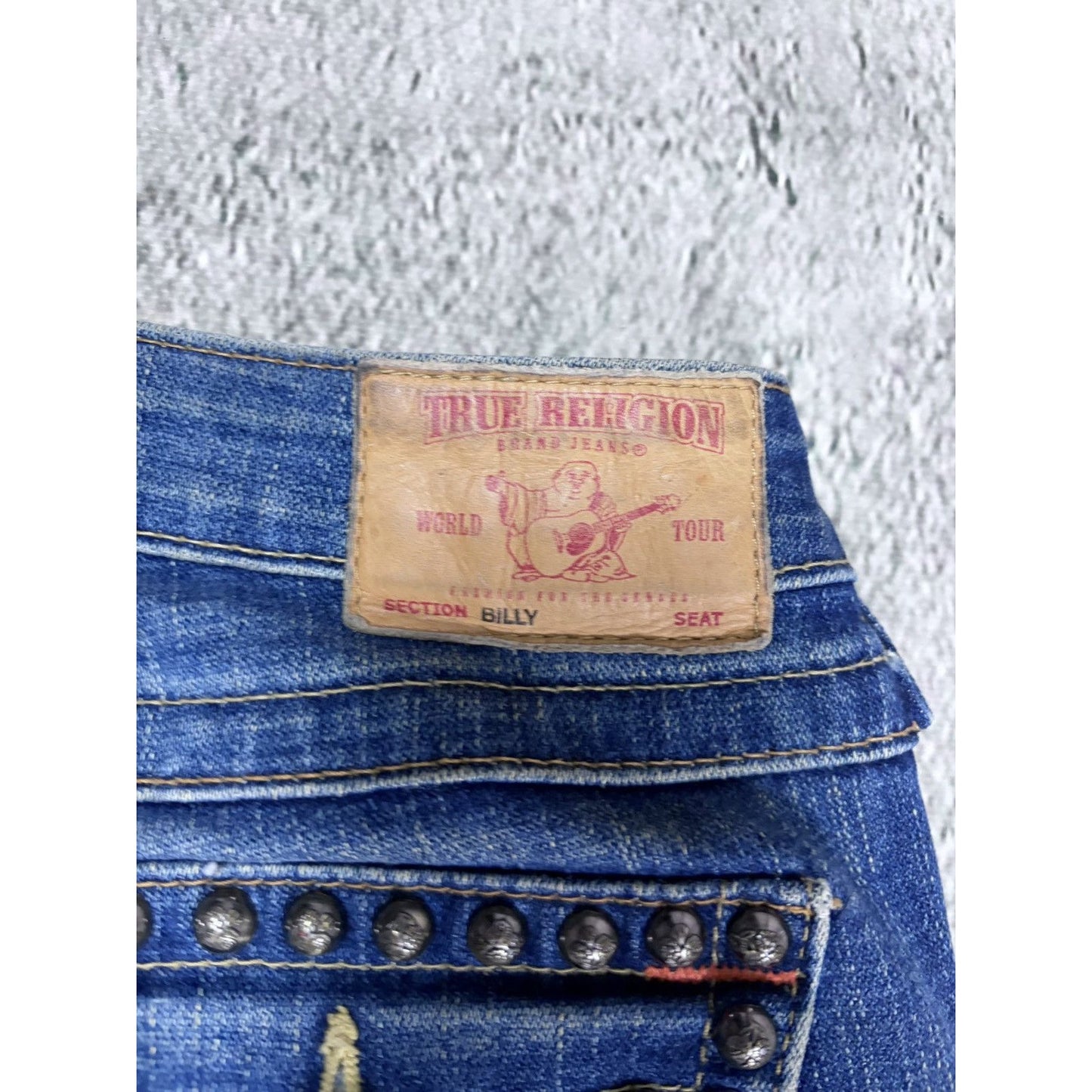 True Religion jeans studded blue flared Billy