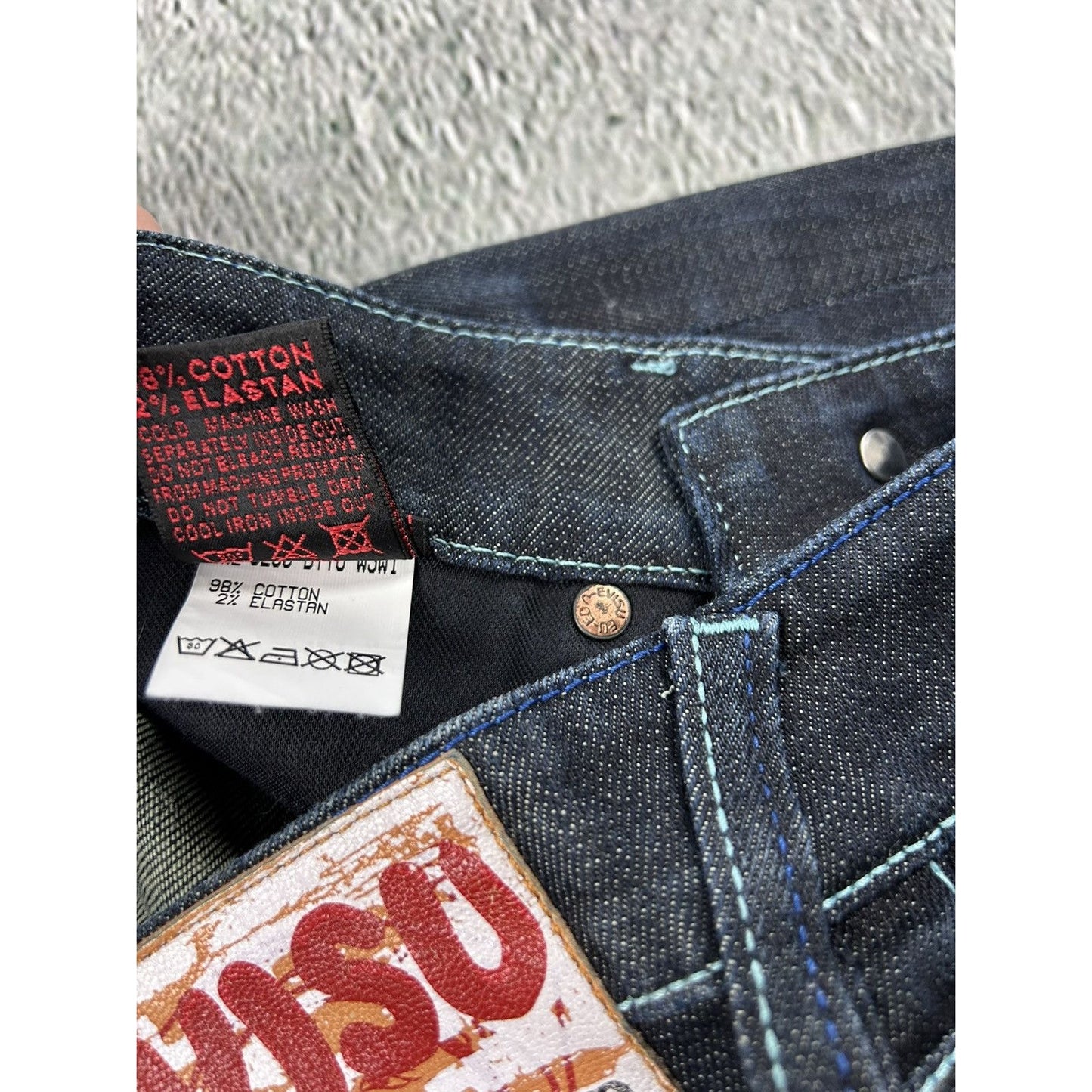 Evisu EU ED jeans vintage slim Geisha Y2K
