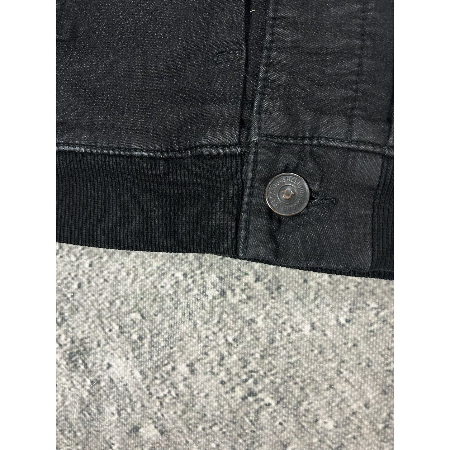True Religion denim jacket black hooded