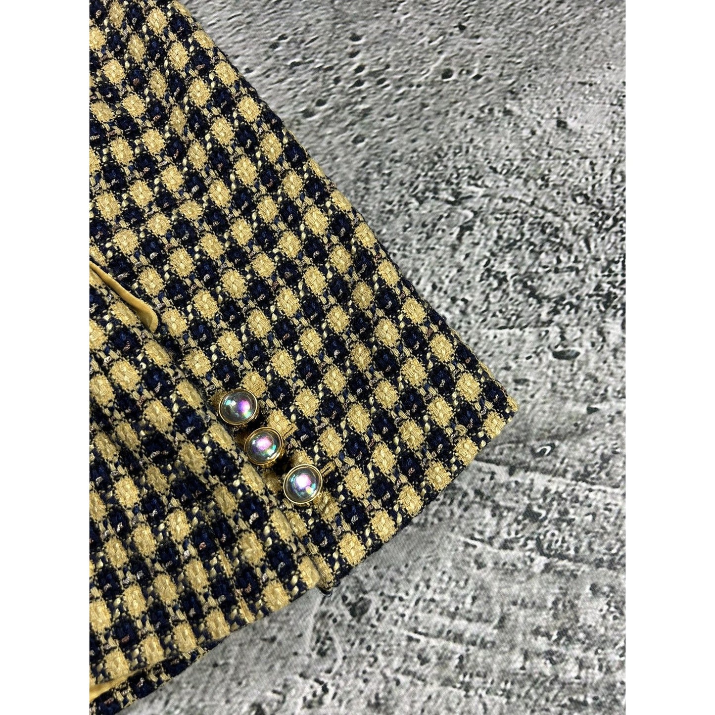 Escada vintage suit wool set blazer + skirt yellow