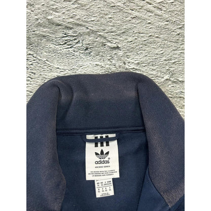 Adidas zip sweatshirt navy track jacket