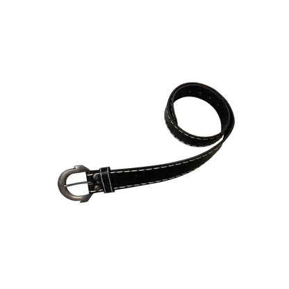 True Religion belt leather black Y2K thick stitching