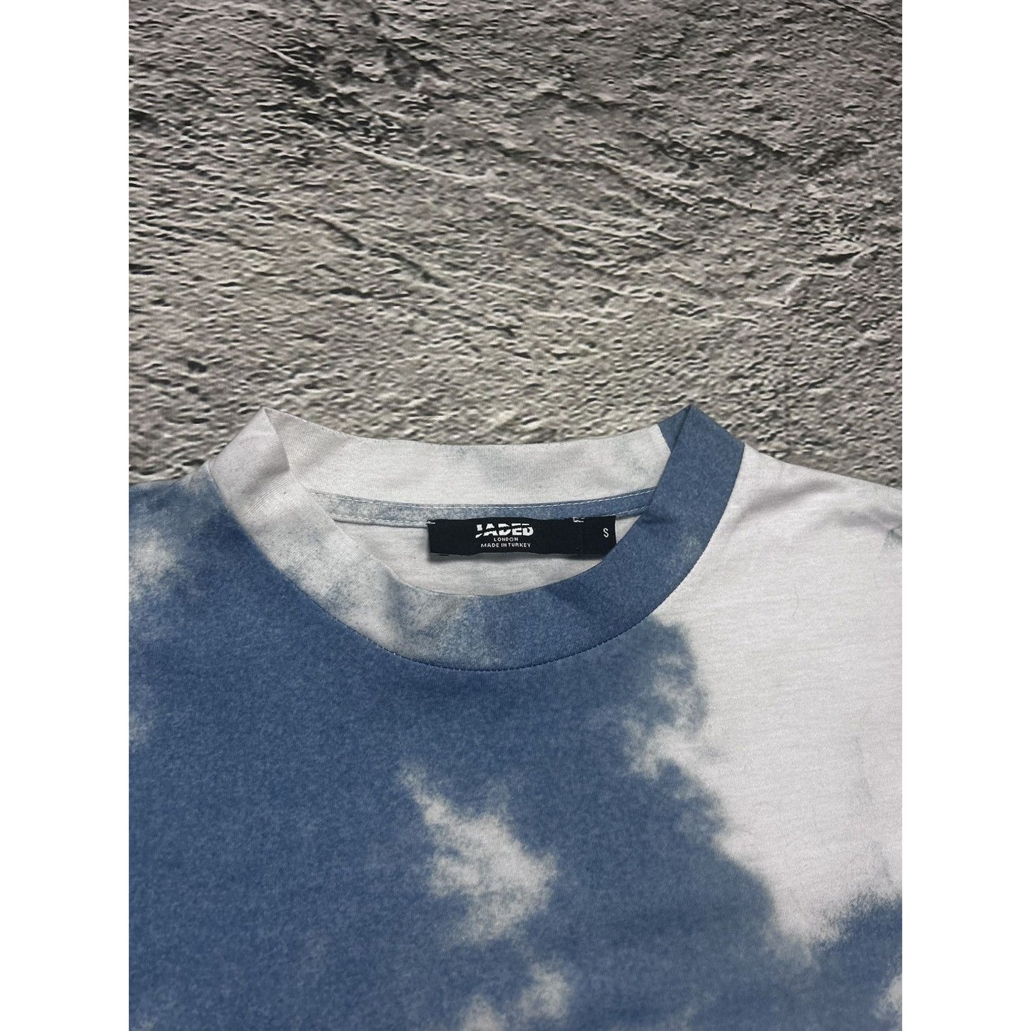 Jaded London Printed T-shirt Sky clouds blue white Y2K