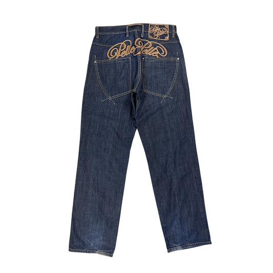 Pelle Pelle vintage navy blue jeans Y2K baggy denim big logo