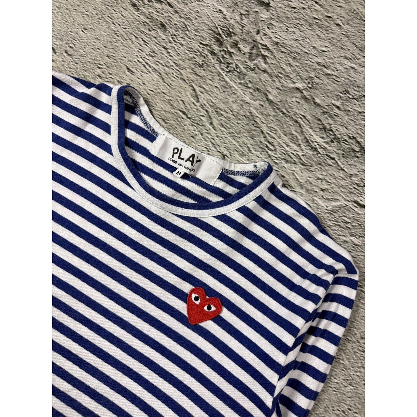 Comme Des Garcons PLAY CDG stripped Longsleeve blue heart
