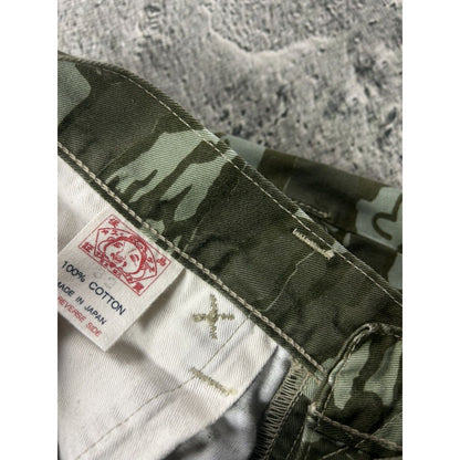 Evisu camo jorts white seagulls green made in Japan