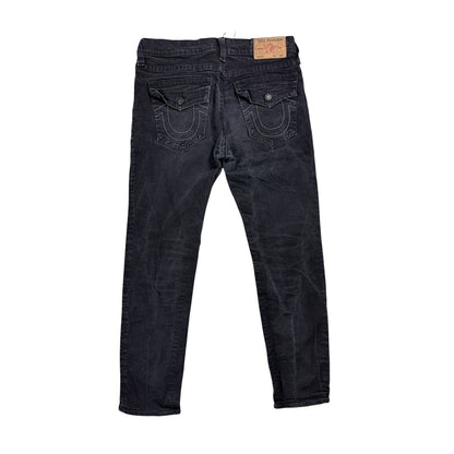 True Religion black jeans white horseshoe logo Y2K Rocco
